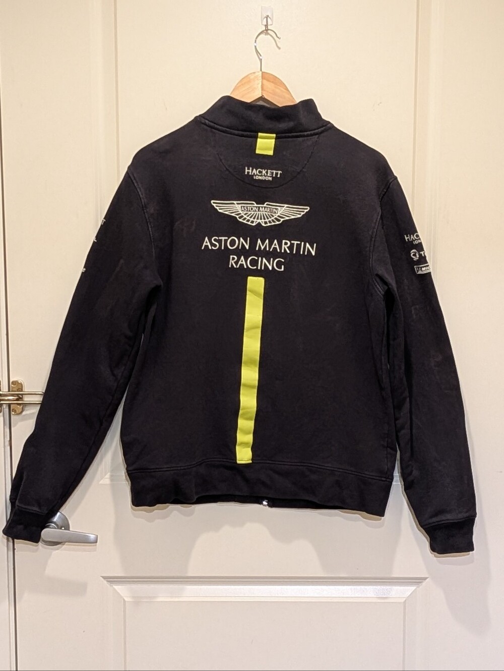 FUC Aston Martin x Hackett London L Embroidered Formula 1 Zip Sweatshirt - Picture 7 of 8